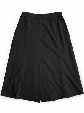 Vintage Borgeo Fashions New York Womens 14 Black 100% Wool A-Line Midi Skirt